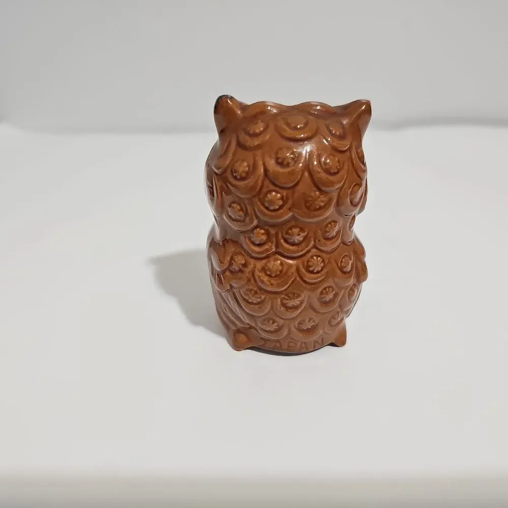 Vintage Ceramic Owl Pepper Salt Shaker MCM Retro Replacement Glossy